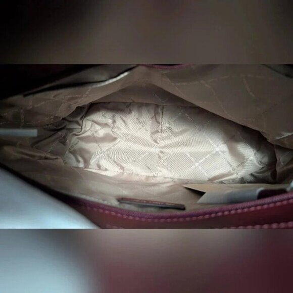 MICHAEL KORS LARGE X CHAIN LOGO SHOULDER BAG DARK CHERRY COLOR (NWT) - Picture 5 of 10